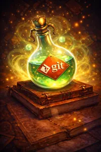 Git potion representing version control mastery