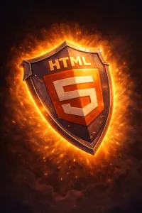 HTML shield representing structured and semantic markup mastery